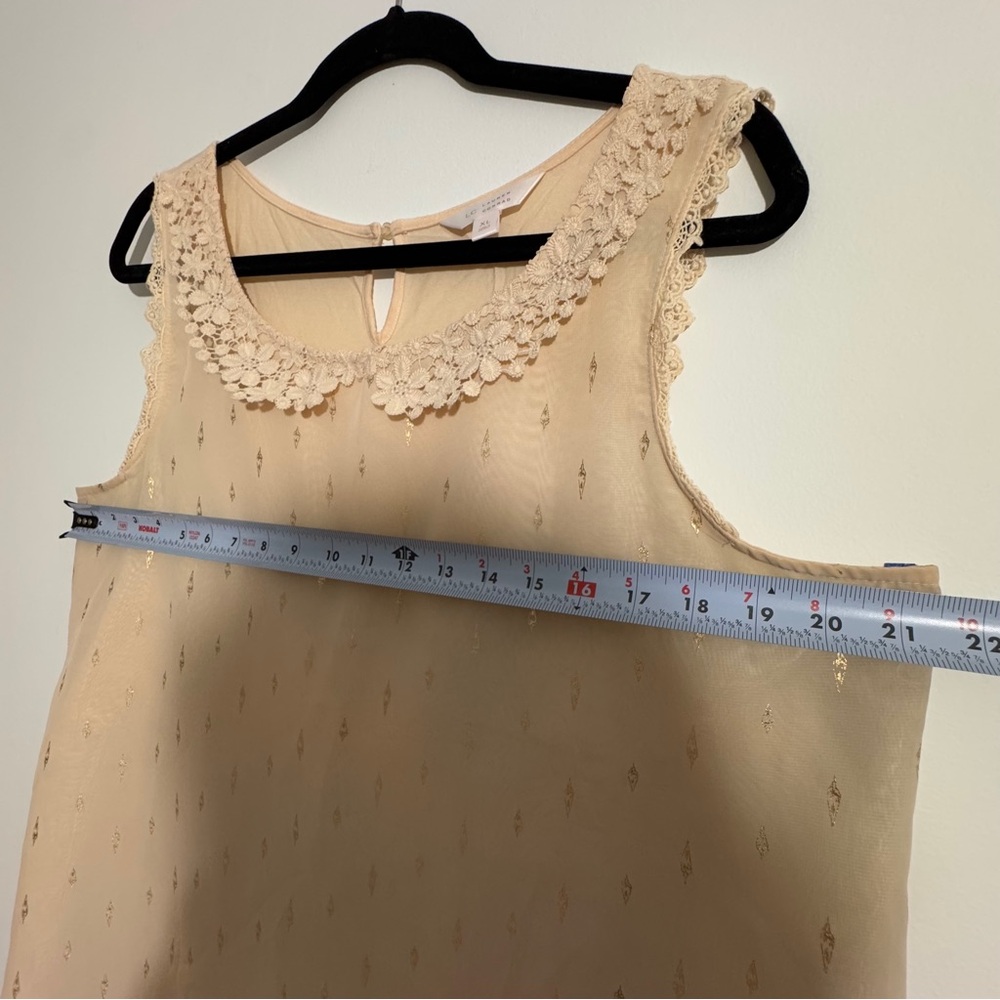 Lauren Conrad Gold‎ Shimmer Sleeveless Blouse Size XL - Picture 8 of 9